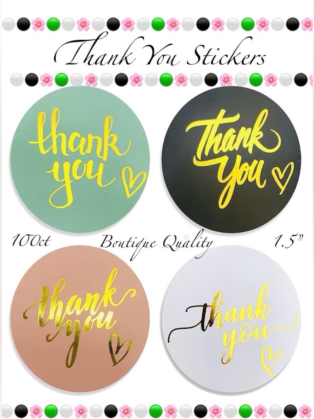 100 ~1.5” Thank You Boutique Stickers 🌟🆕🌟 2 For $15 (Bundle & Save)